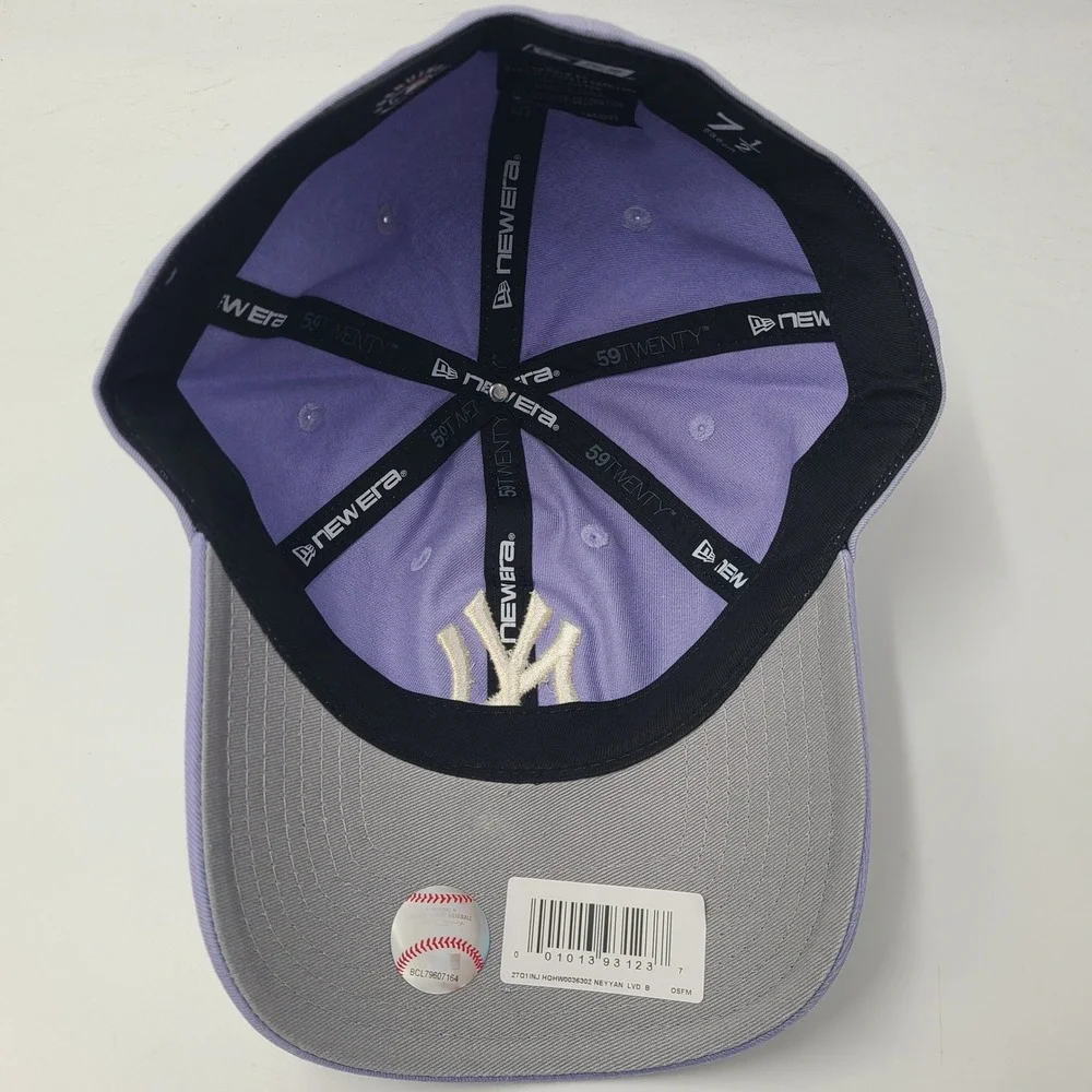 New York Yankees Hat Fitted 7 1/2 New Era 59Twenty Purple Faded MLB Baseball Men